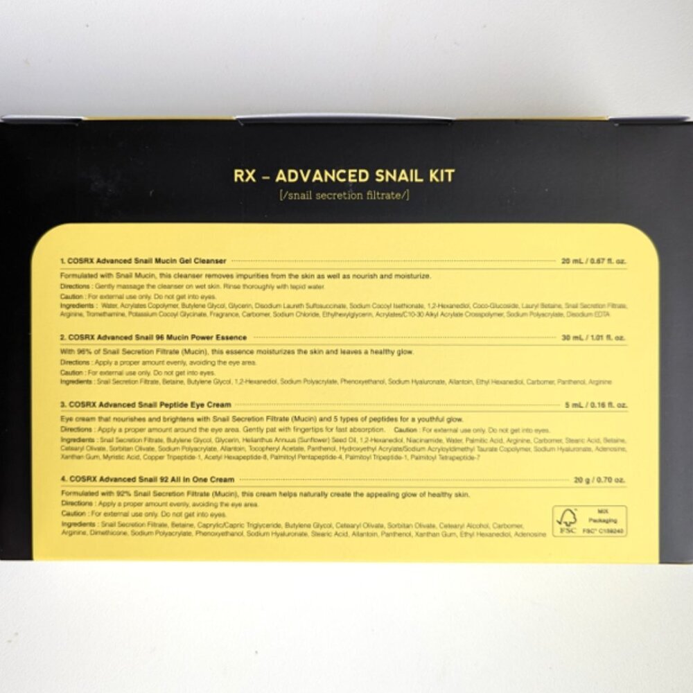 COSRX Advanced Snail Korean Skincare Repairs Soothe Skin 4-PCs Set Travel Size - Picture 7 of 8